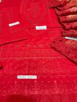 Elegant Embroidered Lawn Suit with Organza Dupatta