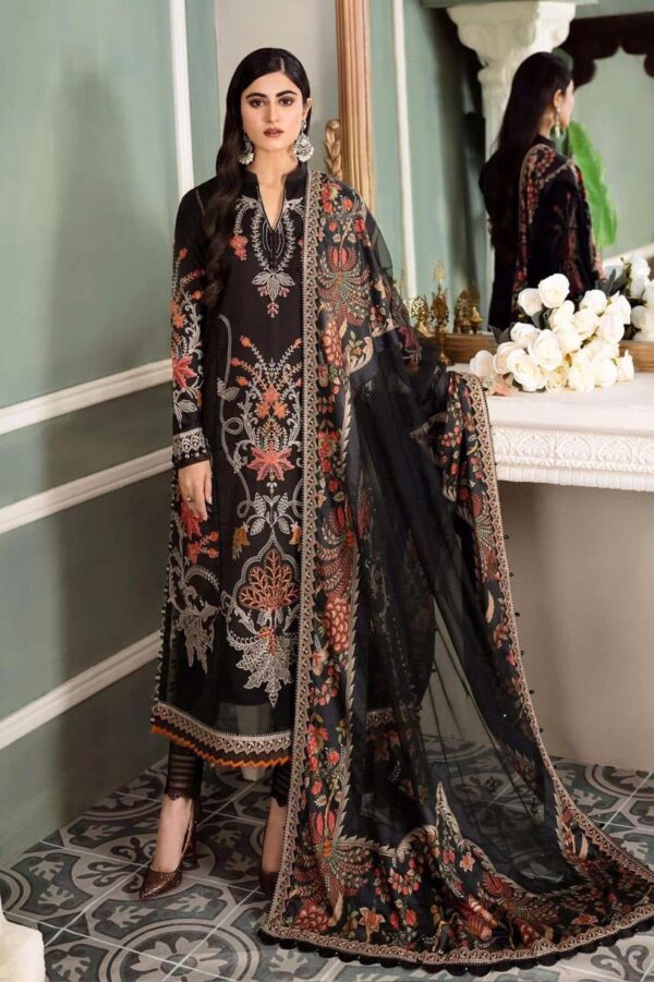 Premium Embroidered Lawn Eid Suit With Net Dupatta
