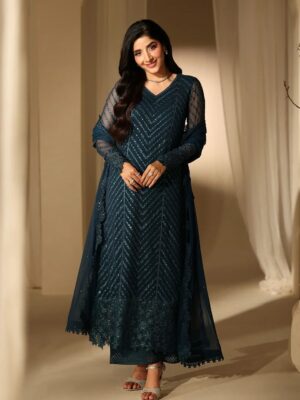 Premium Semi Pure Chiffon Embroidered Suit