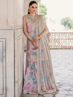 Embroidered Lawn Suit With Heavy Net Dupatta – Master Quality