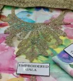 Embroidered Lawn Suit With Heavy Net Dupatta – Master Quality