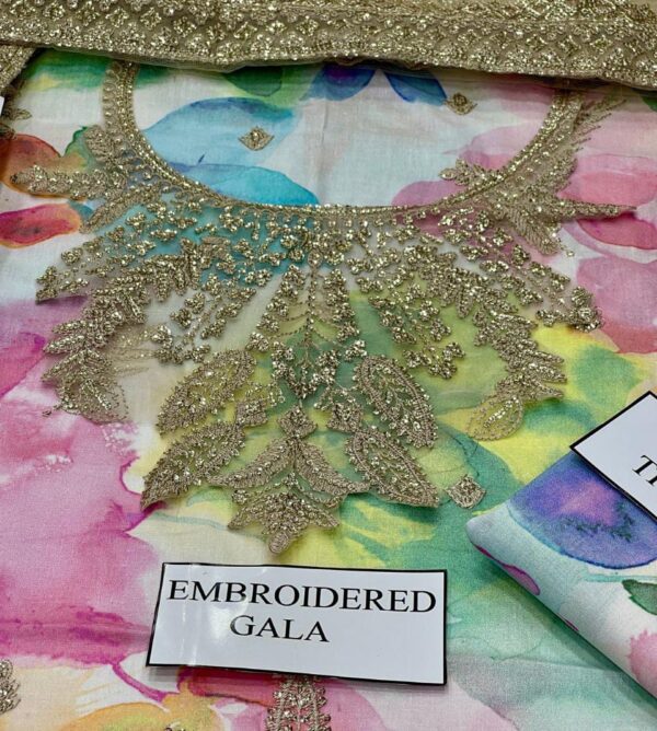 Embroidered Lawn Suit With Heavy Net Dupatta – Master Quality