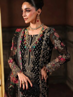 Ahmozi Luxury Heavy Embroidered Chiffon