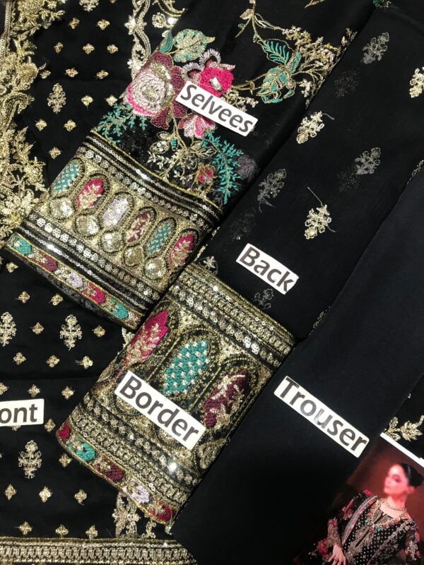 Ahmozi Luxury Heavy Embroidered Chiffon