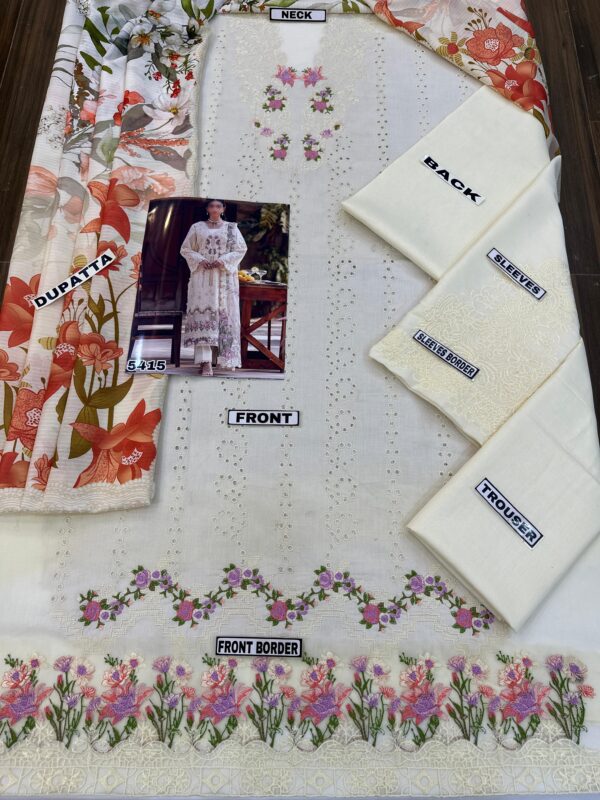 Premium Chikankari Embroidered Lawn 3-Piece Suit