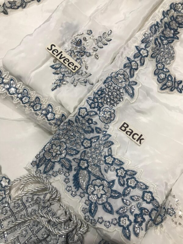 Heavy Embroidered Sheesha Silk Unstitched 3-Piece Suit with Adda Work