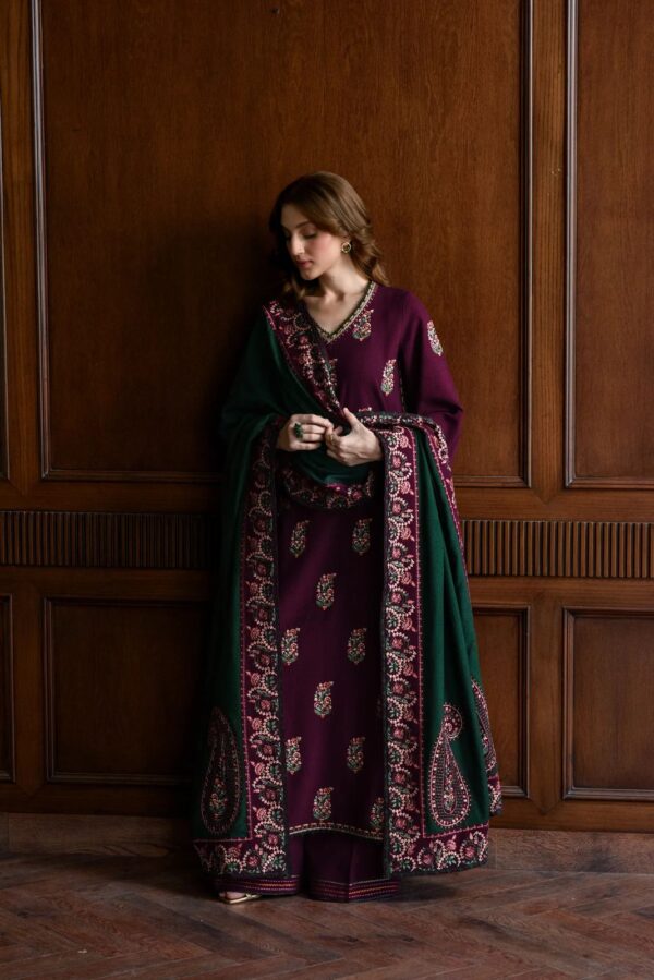 Elegant Thread Embroidered Cambric Cotton Suit