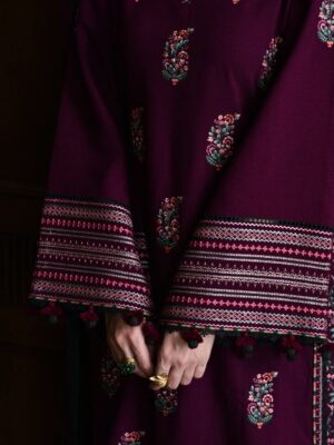 Elegant Thread Embroidered Cambric Cotton Suit