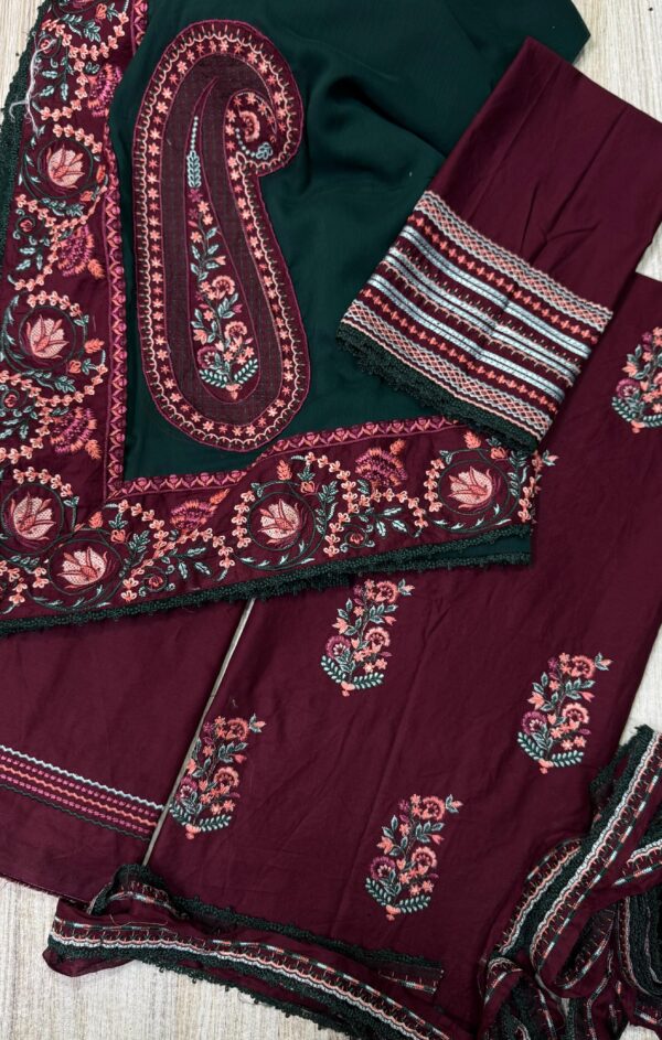 Elegant Thread Embroidered Cambric Cotton Suit