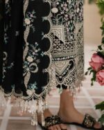 Midnight Elegance – Heavy Embroidered Lawn suit with Cutwork Chiffon Dupatta