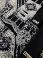 Midnight Elegance – Heavy Embroidered Lawn suit with Cutwork Chiffon Dupatta