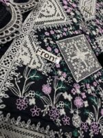 Midnight Elegance – Heavy Embroidered Lawn suit with Cutwork Chiffon Dupatta