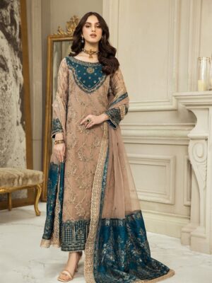 Celestial Spark – Sequins Embroidered Chiffon 3-Piece with Malai Trouser