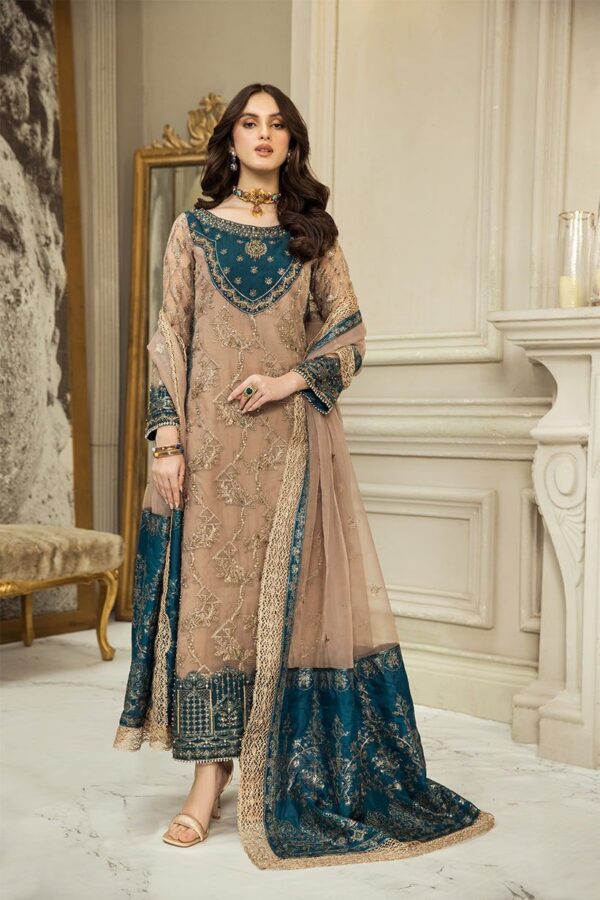 Celestial Spark – Sequins Embroidered Chiffon 3-Piece with Malai Trouser