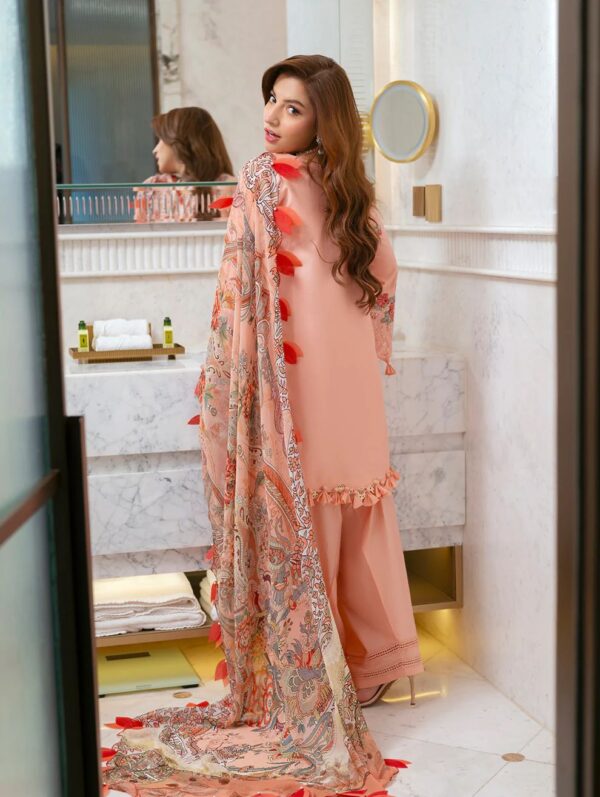 Regal Bloom – Heavy Embroidered Lawn 3-Piece with Printed Silk Dupatta