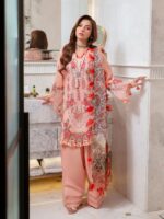Regal Bloom – Heavy Embroidered Lawn 3-Piece with Printed Silk Dupatta