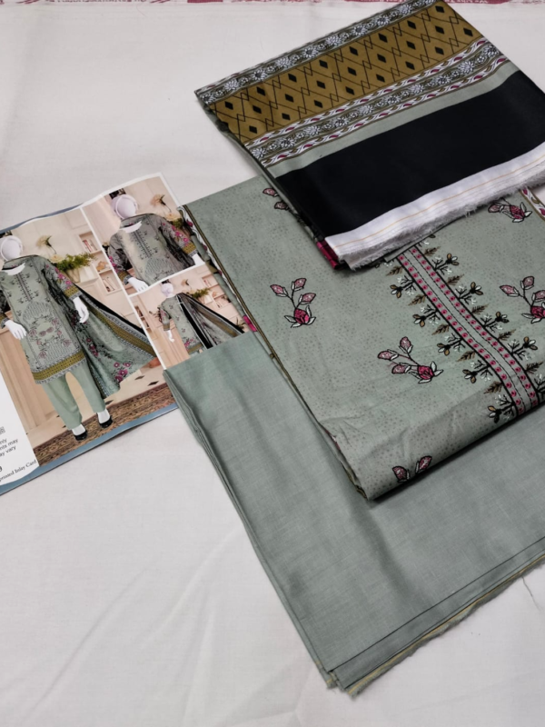 Afsafa Pure Lawn Embroidered 3-Piece Suit with Printed Dupatta