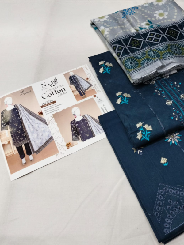 Afsafa Pure Lawn Embroidered 3-Piece Suit with Printed Dupatta