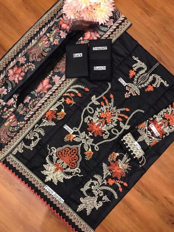 Premium Embroidered Lawn Eid Suit With Net Dupatta