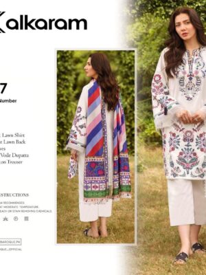 Premium Printed Lawn Suit 3 Piece – Pure Lawn Shirt, Trouser & Voile Dupatta