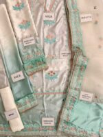 Afsafa Mint Green & Ivory Embroidered Women's Suit
