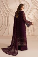 Afsafa Royal Burgundy Elegance – Embroidered Chiffon 3 Piece Suit