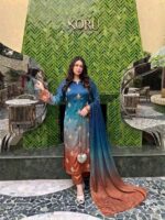 Afsafa Charmoush Silk Embroidered 3 Piece Suit