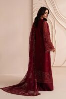 Afsafa Maroon Heavy Embroidered Chiffon Suit