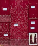 Afsafa Maroon Heavy Embroidered Chiffon Suit