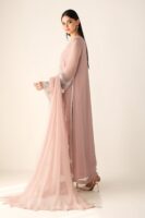 Afsafa Blush Pink Embroidered Chiffon 3 Piece Suit