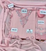 Afsafa Blush Pink Embroidered Chiffon 3 Piece Suit
