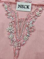 Afsafa Blush Pink Embroidered Chiffon 3 Piece Suit
