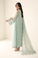 Afsafa Mint Green Embroidered Chiffon 3 Piece Suit