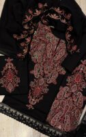 Afsafa Black Embroidered Egyptian Cotton 3 Piece Suit