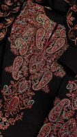 Afsafa Black Embroidered Egyptian Cotton 3 Piece Suit