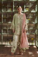Afsafa Sage Embroidered Raw Silk 3 Piece Suit