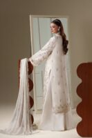 Afsafa Ivory Heavy Embroidered Chiffon 3 Piece Suit with Chiffon Dupatta