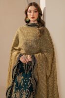 Afsafa Dark Green Embroidered Chiffon 3 Piece Suit