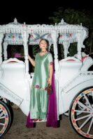 Afsafa Green Shamoz Silk Embroidered 3 Piece Suit