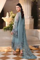 Afsafa Blue Chiffon Sequence Embroidered 3 Piece Suit