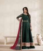 Afsafa Green Heavy Embroidered Chiffon 3 Piece Suit