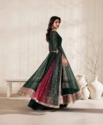 Afsafa Green Heavy Embroidered Chiffon 3 Piece Suit