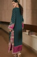 Afsafa Green Charmoush Silk Heavy Embroidered 2 Piece Suit