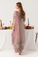Afsafa Mauve Chiffon Embroidered 3 Piece Suit