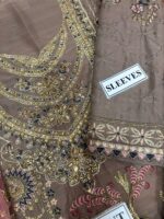 Afsafa Mauve Chiffon Embroidered 3 Piece Suit