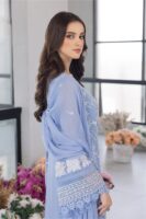 Afsafa Powder Blue Chiffon Embroidered 3 Piece Suit