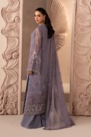 Afsafa Lavender Embroidered Chiffon 3 Piece Suit
