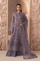 Afsafa Lavender Embroidered Chiffon 3 Piece Suit