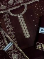 Afsafa Maroon Chiffon Embroidered 3 Piece Suit