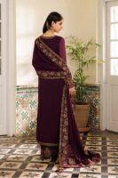 Afsafa Maroon Chiffon Embroidered 3 Piece Suit